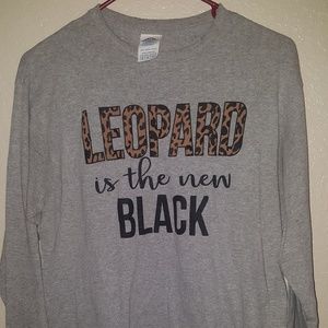 Leopard is the new black long sleeve tee